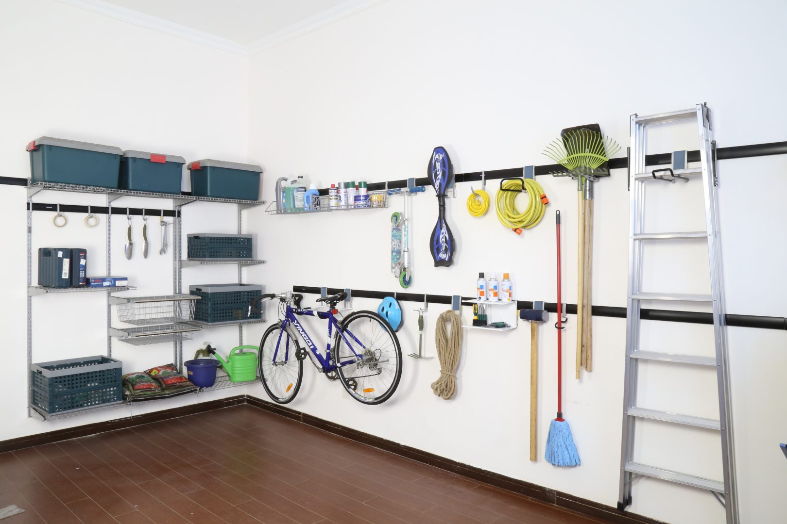 DuraTrax Modular garage wall storage system for tools and equipment