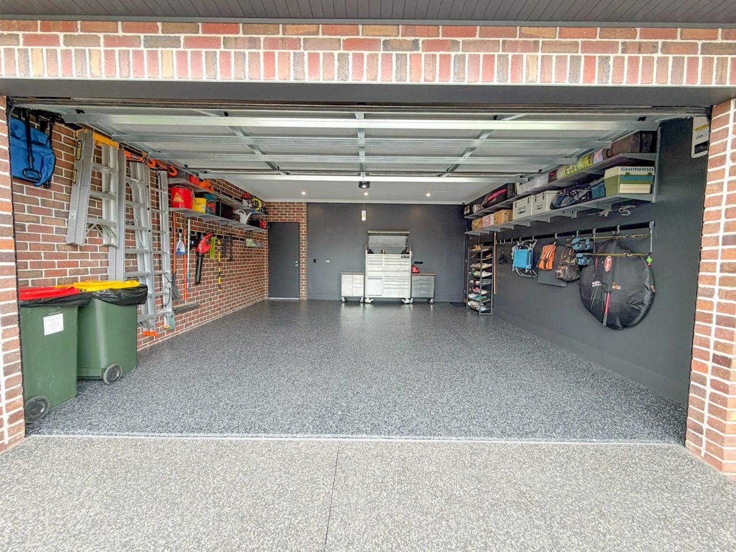 Modular garage wall storage system for tools and equipment