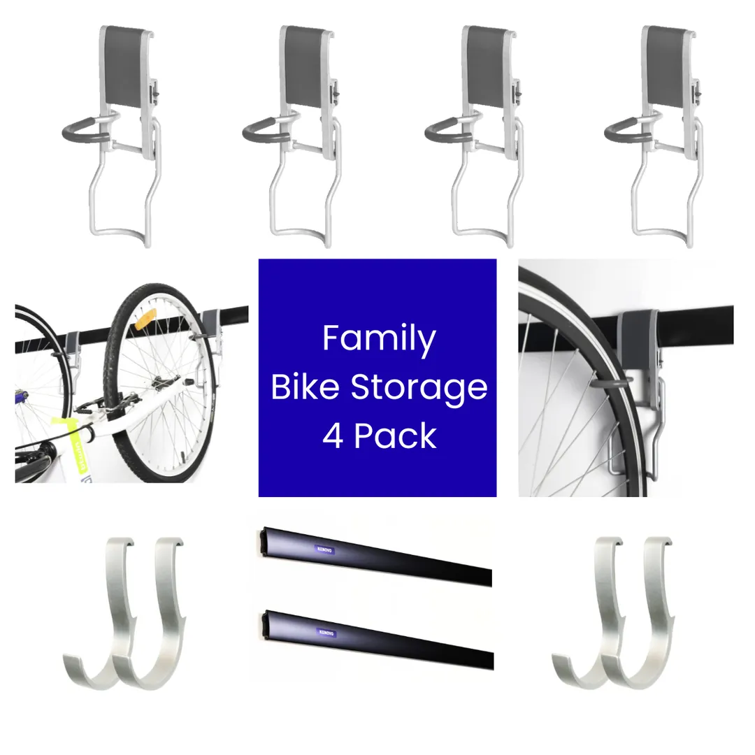 Vertical Bike Hook Pack for 4 bikes